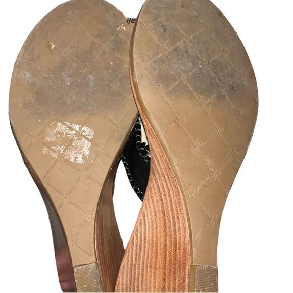 Jack Rogers black leather thong wedge sandals! - Picture 6 of 6